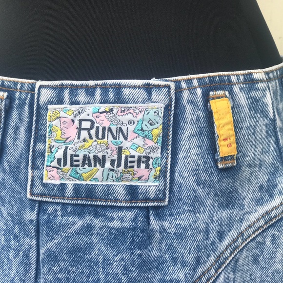 Vintage Runn Jean Jer Acid Wash Button Up Skirt - Picture 8 of 8